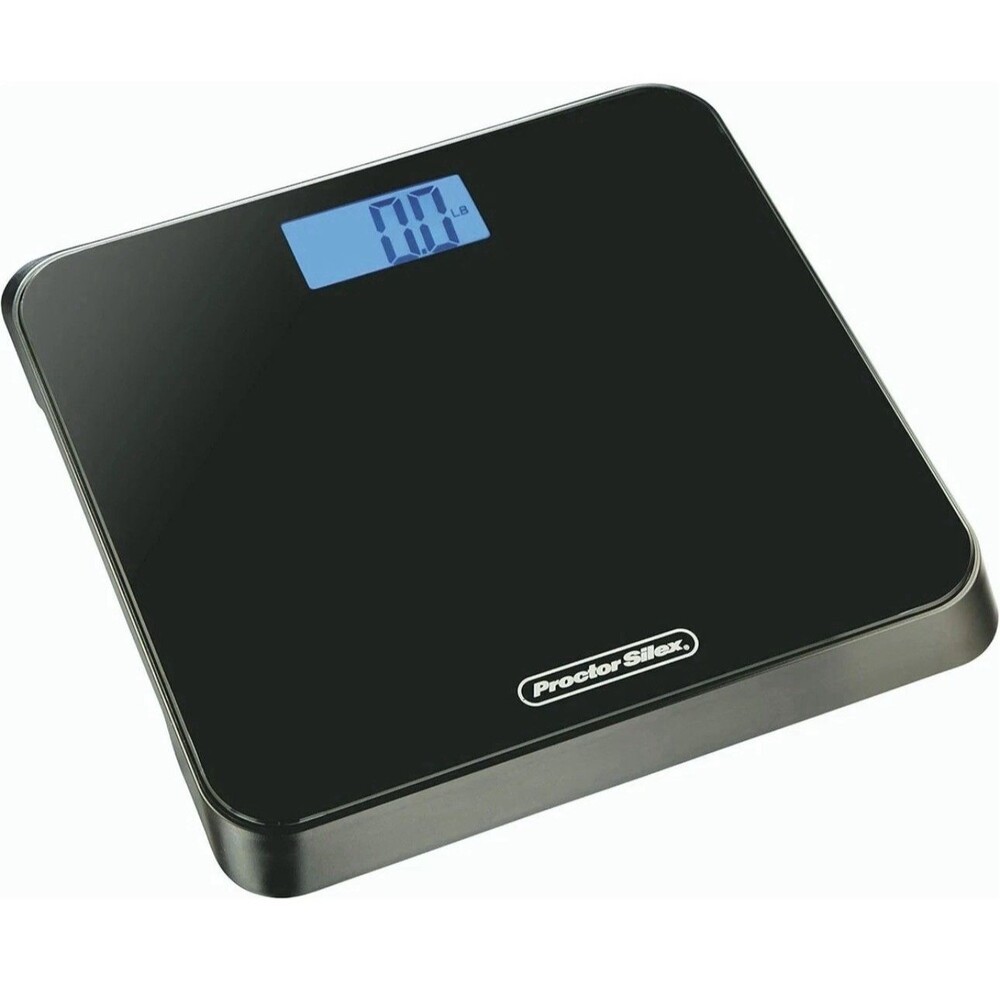 Proctor Silex 86550 Digital Bathroom Scale Black Step On LCD 330lb Capacity NEW